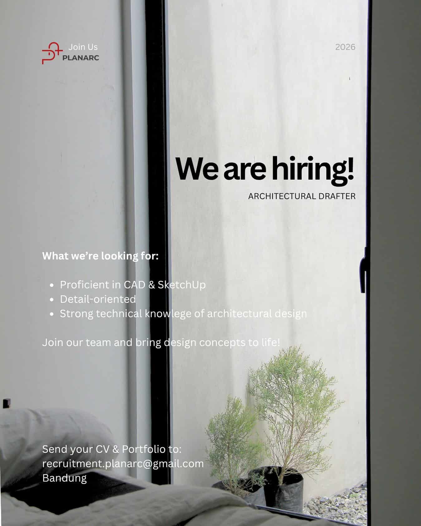 Lowongan Kerja Architectural Drafter di PLANARC - Bandung (Mahir CAD & SketchUp)